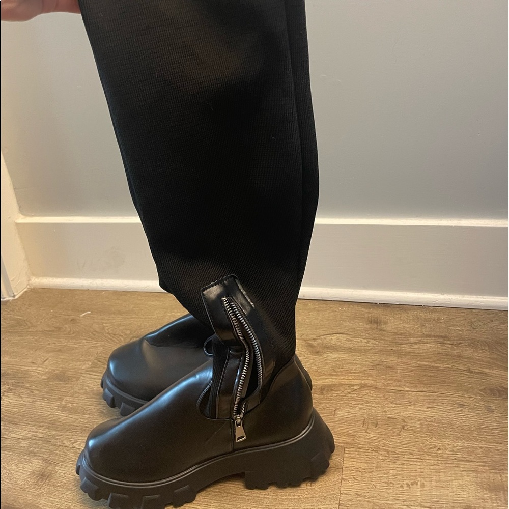 black knee high boots